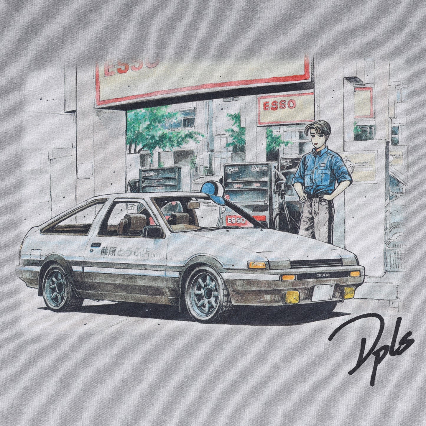 Initial D x DPLS T-Shirt Grey