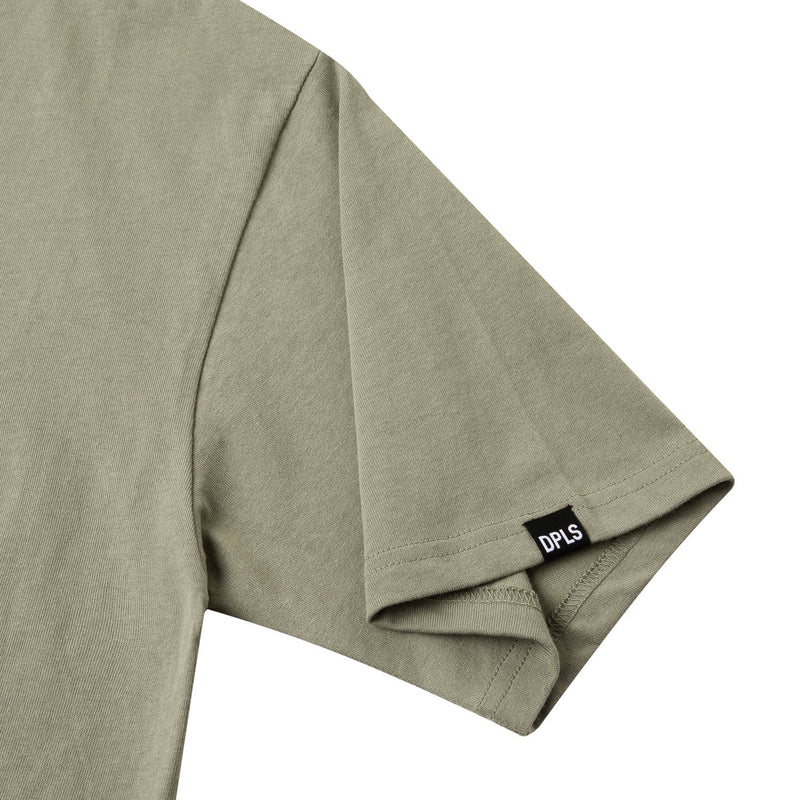 HOLOGRAM REFLECTIVE POCKET TEE - LIGHT OLIVE