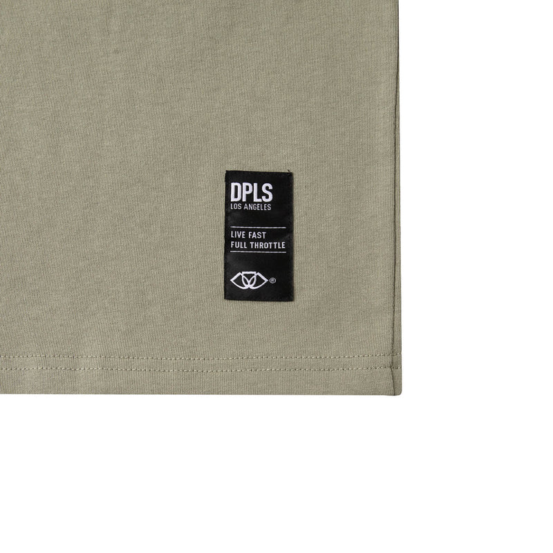 HOLOGRAM REFLECTIVE POCKET TEE - LIGHT OLIVE