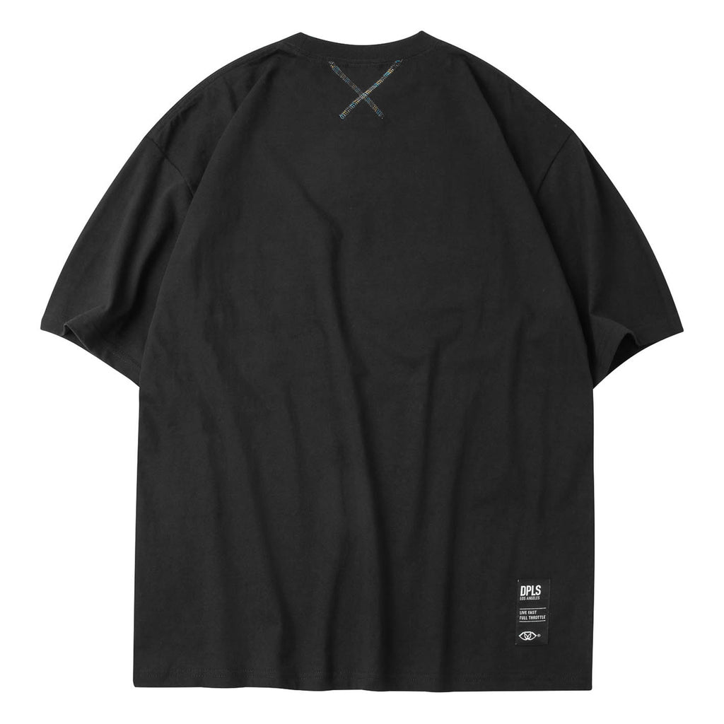 HOLOGRAM REFLECTIVE POCKET TEE - BLACK