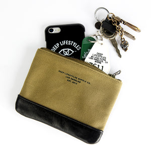 OG LOGO CANVAS COIN CASE - OLIVE (1308008448071)